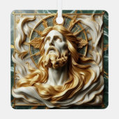 Regale Reverenz Jesus in Gold Ornament Aus Metall (Rückseite)