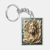 Regale Reverenz Jesus in Gold Schlüsselanhänger (Vorderseite links)