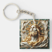 Regale Reverenz Jesus in Gold Schlüsselanhänger (Vorderseite)