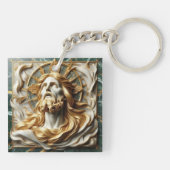 Regale Reverenz Jesus in Gold Schlüsselanhänger (Rückseite)