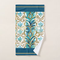 Regale Schnörkel aquamarin und Gold