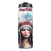 Regaler indigener Geist: Federn und Kraft Kunst Thermosbecher (Vorderseite)