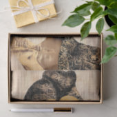 Regalfrauen, Gold & Black Turban DH7R Decoupage Seidenpapier (Geschenk)