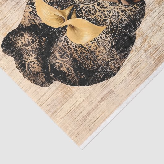 Regalfrauen, Gold & Black Turban DH7R Decoupage Seidenpapier (Ausschnitt)