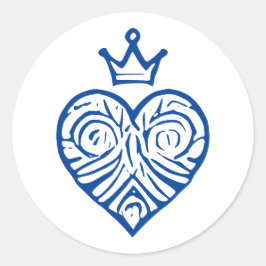 Regalherz mit kronenartistischem Design Runder Aufkleber