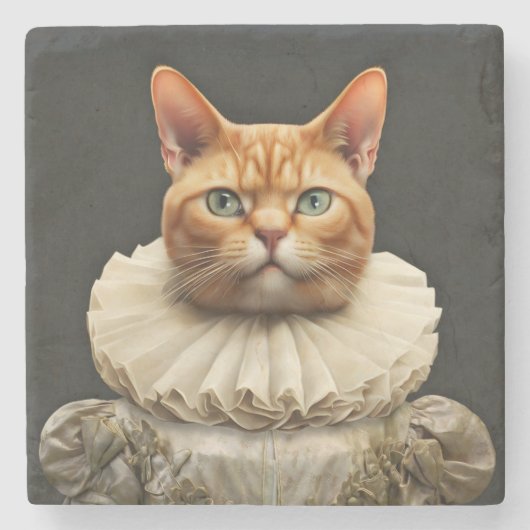 Regalkatze Steinuntersetzer (Vorderseite)