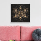 Regalmotte in Sacred Geometry - Schwarz und Gold Leinwanddruck (Insitu (Wohnzimmer))