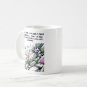 REGALO PERSONALIZADO PARA (NOMBRE) FLORECE RENACE KAFFEETASSE (Vorderseite Links)
