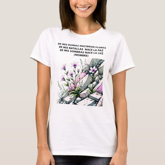 REGALO PERSONALIZADO PARA (NOMBRE) FLORECE RENACE T-Shirt (Vorderseite)