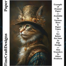 Regalopulent Steampunk Cat CS3 Craft Paper