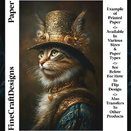 Regalopulent Steampunk Cat CS3 Craft Paper