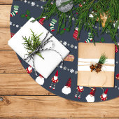 Regalos de navidad, Santa Claus y copos de nieve Polyester Weihnachtsbaumdecke