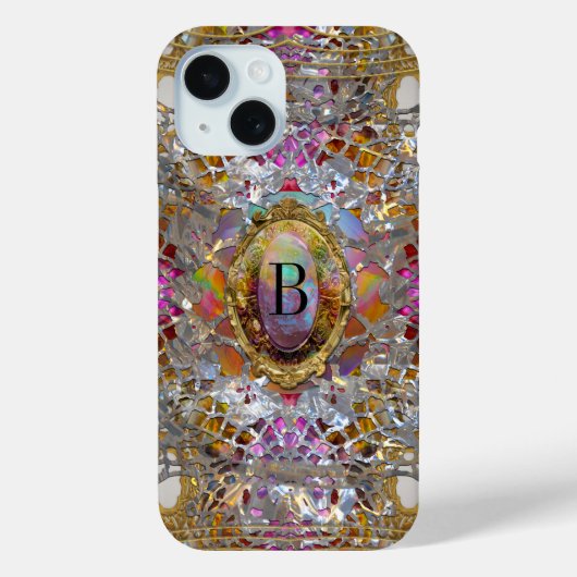 Regardez Rega Elegante Monogram Case-Mate iPhone Hülle (Rückseite)