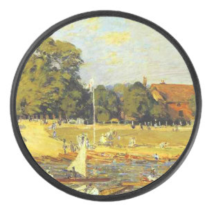 Regatta bei Hampton Court Alfred Sisley Poster Eishockey Puck