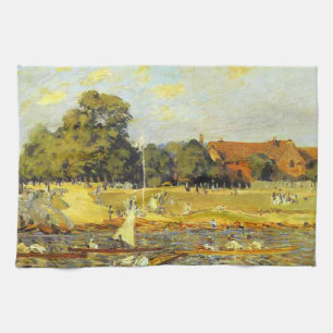 Regatta bei Hampton Court Alfred Sisley Poster Geschirrtuch