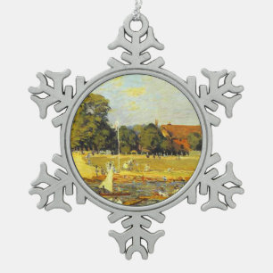 Regatta bei Hampton Court Alfred Sisley Poster Schneeflocken Zinn-Ornament