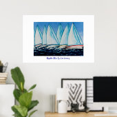 Regatta Blue Painting Print Poster (Heimbüro)