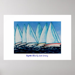 Regatta Blue Painting Print Poster