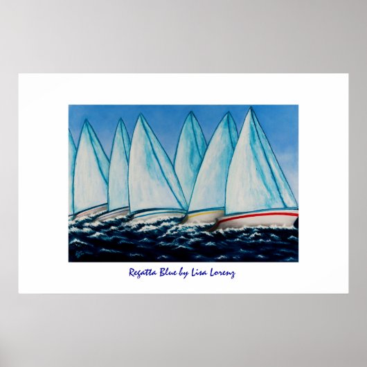 Regatta Blue Painting Print Poster (Vorne)