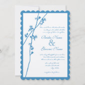 Regatta Blue Wild Blume Wedding Einladung (Vorderseite)