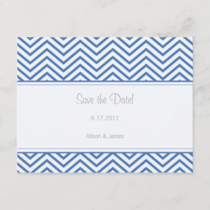 Regatta Blue Zickzack Save the Date Annoucement