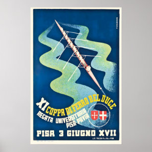 Regatta-Boot Pisa Italien Renn-Vintage-Plakat Poster