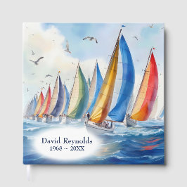 Regatta-Gedächtnisdienst Wasserfarbe Sailboat Gästebuch