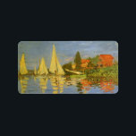 Regatta in Argenteuil von Claude Monet Adressaufkleber<br><div class="desc">Regatta von Claude Monet in Argenteuil (1872) ist ein Vintager Impressionismus, der ein nautisches Kunstmaler ist. Sie können die Reflektion der Segelboote im See Wasser sehen. Eine Seeseite mit einer Yacht oder einem Bootsrennen an einem sonnigen Sommertag. Über den Künstler: Claude Monet (1840-1926) war Gründer der französischen impressionistischen Malerei, wobei...</div>
