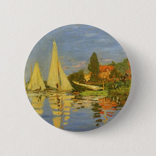 Regatta in Argenteuil von Claude Monet Button (Vorderseite)