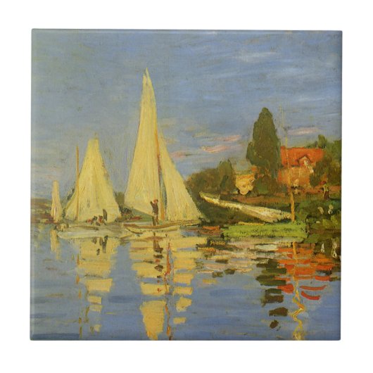 Regatta in Argenteuil von Claude Monet Fliese (Vorderseite)