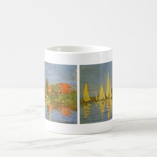 Regatta in Argenteuil von Claude Monet Kaffeetasse (Mittel)