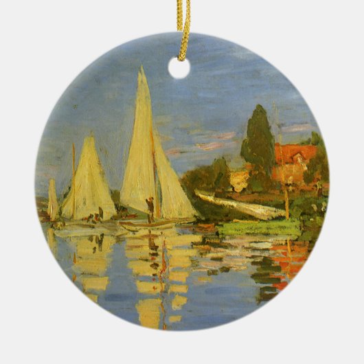 Regatta in Argenteuil von Claude Monet Keramik Ornament (Vorne)