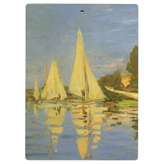 Regatta in Argenteuil von Claude Monet Klemmbrett (Rückseite)