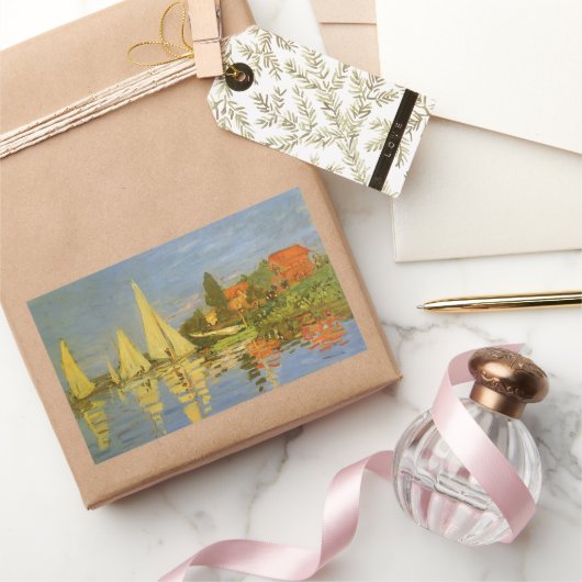 Regatta in Argenteuil von Claude Monet Rechteckiger Aufkleber (Schenken)