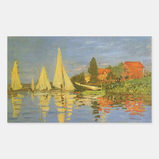 Regatta in Argenteuil von Claude Monet Rechteckiger Aufkleber (Vorderseite)
