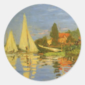 Regatta in Argenteuil von Claude Monet Runder Aufkleber (Vorderseite)