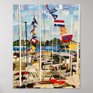 "Regatta" in geschnittenem Papier Poster