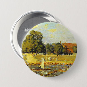 Regatta in Hampton Court Alfred Sisley Poster Button