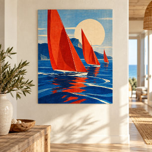 Regatta in Vermilion Kunstprint Poster