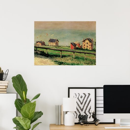 Regatta in Villerville bei Gustave Caillebotte Poster (Heimbüro)