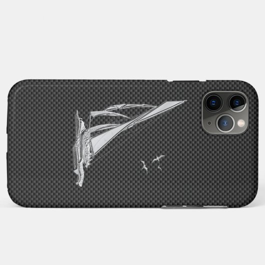 Regatta Sailboat auf Carbon Fibre Style Case-Mate iPhone Hülle (Rückseite (Horizontal))