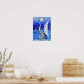 Regatta Sailing - Original Malerei Abstrakt Art Poster (Küche)
