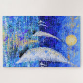 Regatta Sailing - Original Malerei Abstrakt Art Puzzle (Horizontal)