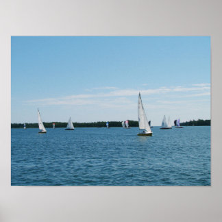Regatta Sale Boat Scene Foto Kunst, Dichtung und M Poster
