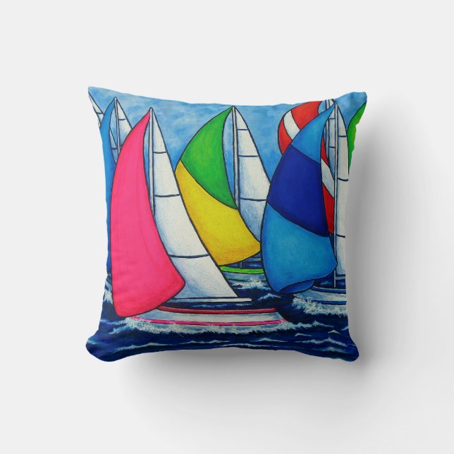 Regatta Sunset Polyester Throw Kissen 16 Zoll x 16 (Vorderseite)