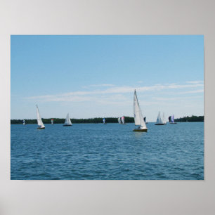 Regatta-Verkauf Bootsszene Foto-Wandkunst Poster