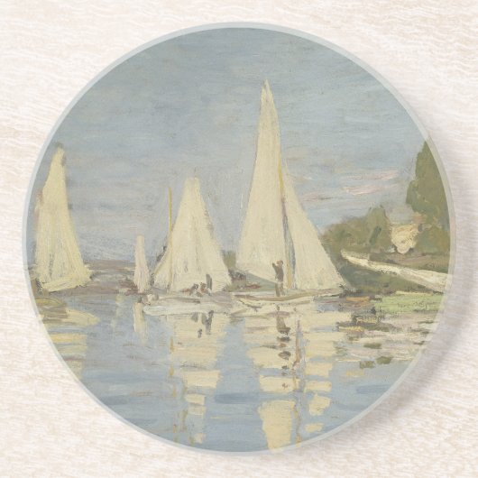 Regattas at Argenteuil, OIl Painting, Claude Monet Getränkeuntersetzer (Vorne)