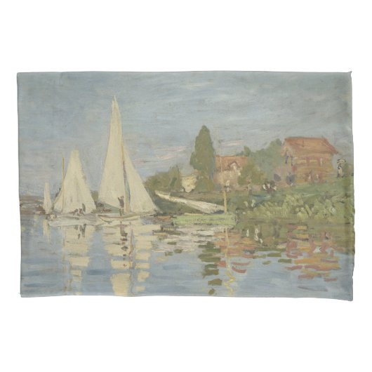 Regattas at Argenteuil, OIl Painting, Claude Monet Kissenbezug (Vorderseite)