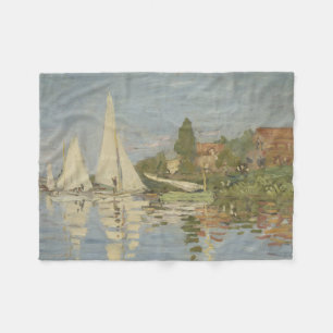 Regatten in Argenteuil, Öl auf Leinwand, Claude Mo Fleecedecke