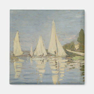 Regatten in Argenteuil, Öl auf Leinwand, Claude Mo Magnet